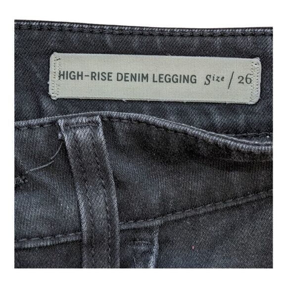 Anthropologie Pilcro and the Letterpress Black High Rise Denim Jeans Size 26 - Picture 9 of 11